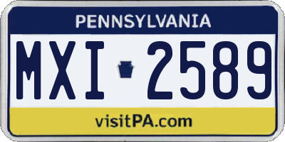 PA license plate MXI2589