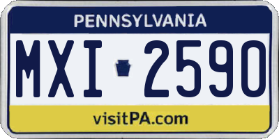 PA license plate MXI2590