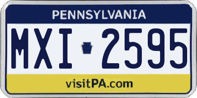 PA license plate MXI2595