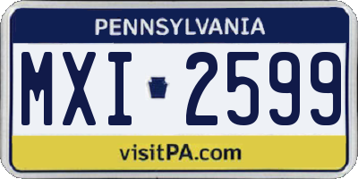 PA license plate MXI2599