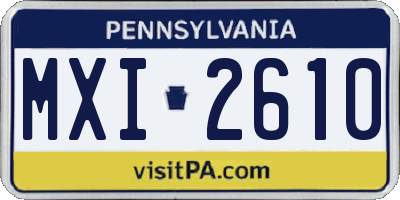 PA license plate MXI2610