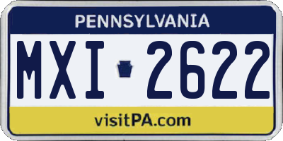 PA license plate MXI2622