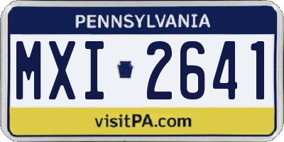 PA license plate MXI2641