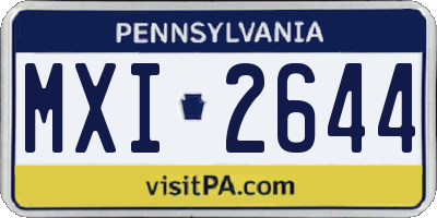 PA license plate MXI2644