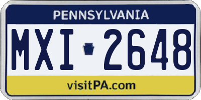 PA license plate MXI2648