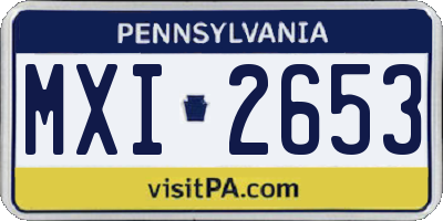 PA license plate MXI2653