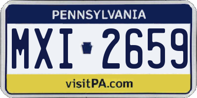 PA license plate MXI2659