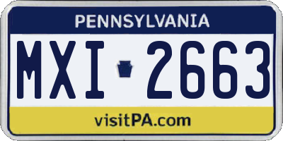 PA license plate MXI2663