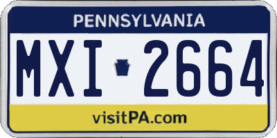 PA license plate MXI2664