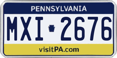 PA license plate MXI2676