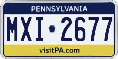 PA license plate MXI2677