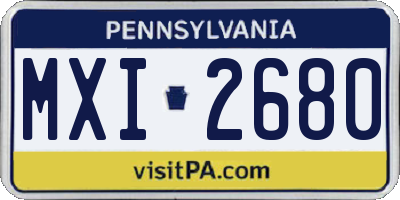PA license plate MXI2680