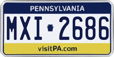 PA license plate MXI2686