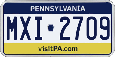 PA license plate MXI2709