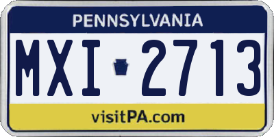 PA license plate MXI2713