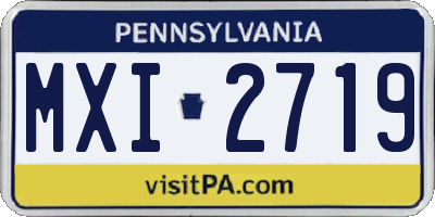 PA license plate MXI2719