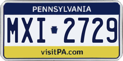 PA license plate MXI2729