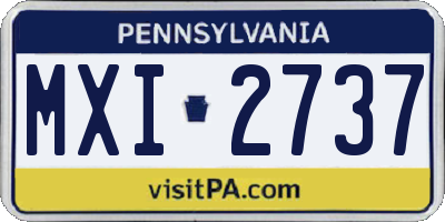 PA license plate MXI2737