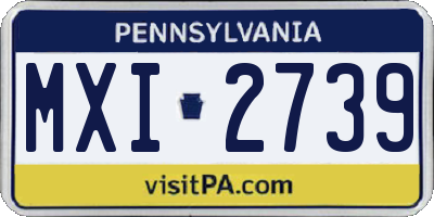 PA license plate MXI2739