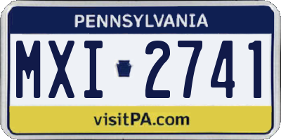 PA license plate MXI2741