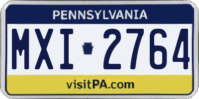PA license plate MXI2764