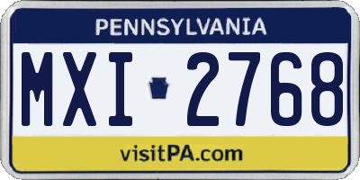 PA license plate MXI2768