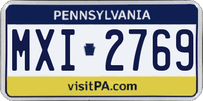PA license plate MXI2769