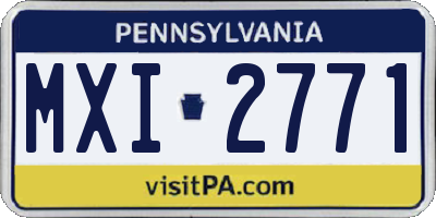 PA license plate MXI2771
