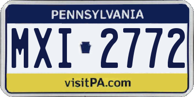 PA license plate MXI2772