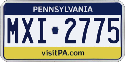 PA license plate MXI2775