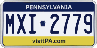 PA license plate MXI2779