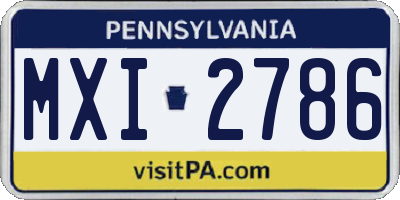 PA license plate MXI2786