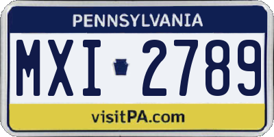 PA license plate MXI2789