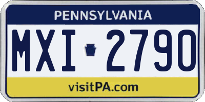 PA license plate MXI2790