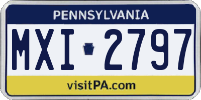PA license plate MXI2797