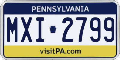 PA license plate MXI2799