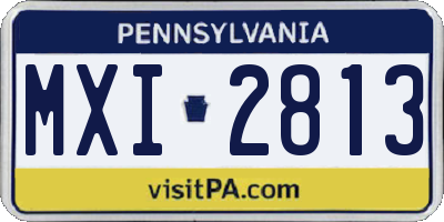 PA license plate MXI2813