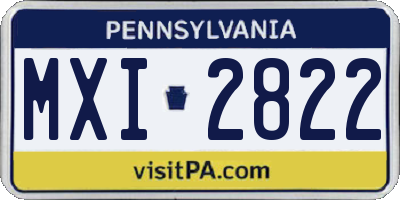 PA license plate MXI2822