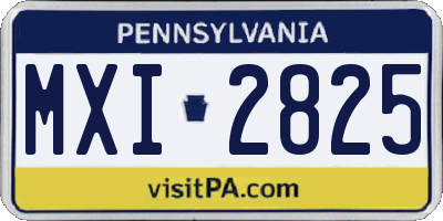 PA license plate MXI2825