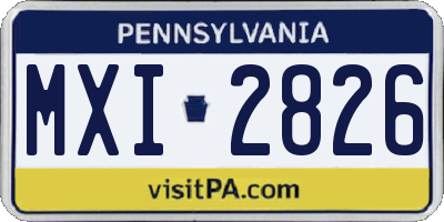 PA license plate MXI2826
