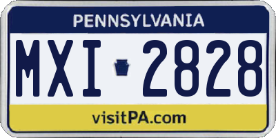 PA license plate MXI2828