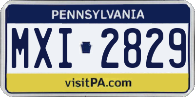 PA license plate MXI2829