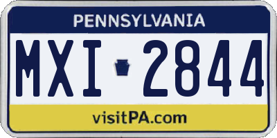 PA license plate MXI2844