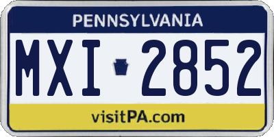 PA license plate MXI2852