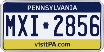 PA license plate MXI2856