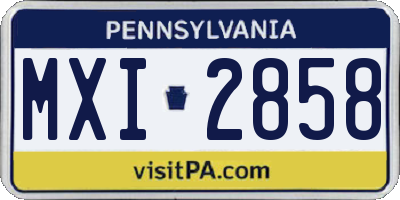 PA license plate MXI2858