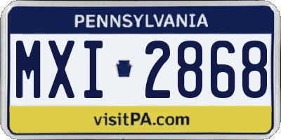 PA license plate MXI2868