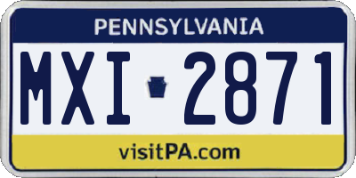 PA license plate MXI2871