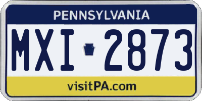 PA license plate MXI2873