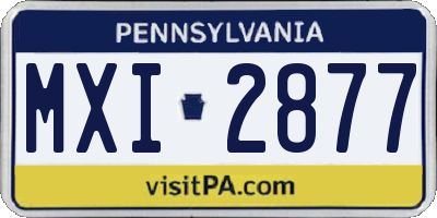 PA license plate MXI2877